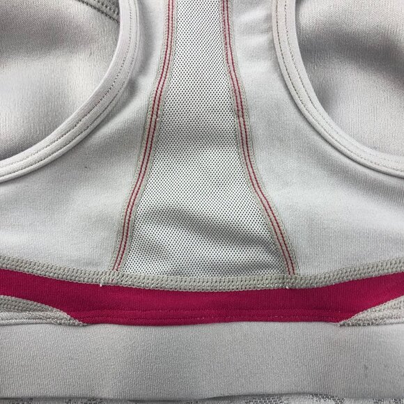 Nike Dri-Fit Racerback Sports Bra Gray with Pink Trim Size M - Picture 6 of 9